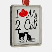 2匹の猫が大好きオーナメント メタルオーナメント (右)