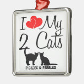 2匹の猫が大好きオーナメント メタルオーナメント (左)