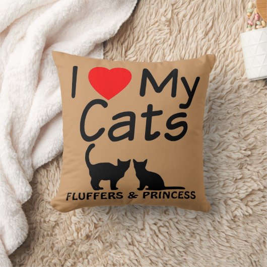 2匹の猫が大好き クッション (ブランケット)