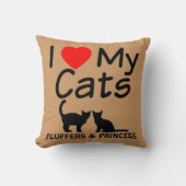 2匹の猫が大好き クッション (正面)