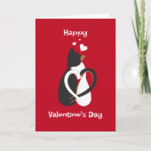 2匹の猫が恋に落ちたホリデーカード シーズンカード (正面)