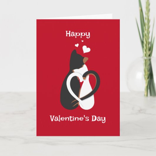 2匹の猫が恋に落ちたホリデーカード シーズンカード (正面)