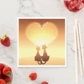 2匹の猫が恋に落ちた紙 スタンダードランチョンナプキン (インサイチュ)