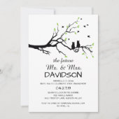 2匹の猫が木の婚約パーティ招待状 招待状 (正面)