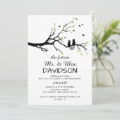 2匹の猫が木の婚約パーティ招待状 招待状 (スタンド正面)