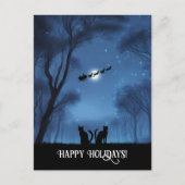 2匹の猫とサンタが暮らす楽しい休日 シーズンポストカード (正面)