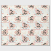 2匹の猫と恋のバレンタインデーのラッピング紙 ラッピングペーパー (フラット)