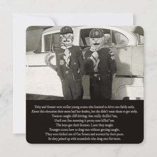 2匹の猫のスカウトが道を駆け下りて地獄に落ちる ノートカード