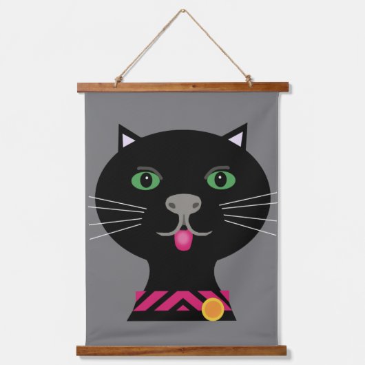 2匹の猫のポスター 吊り下げ型タペストリー (正面)