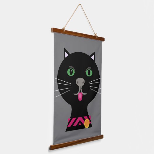 2匹の猫のポスター 吊り下げ型タペストリー (傾斜あり)