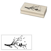 2匹の猫のラブツリーシルエット ラバースタンプ (押印)