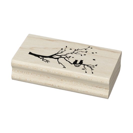 2匹の猫のラブツリーシルエット ラバースタンプ (スタンプ)