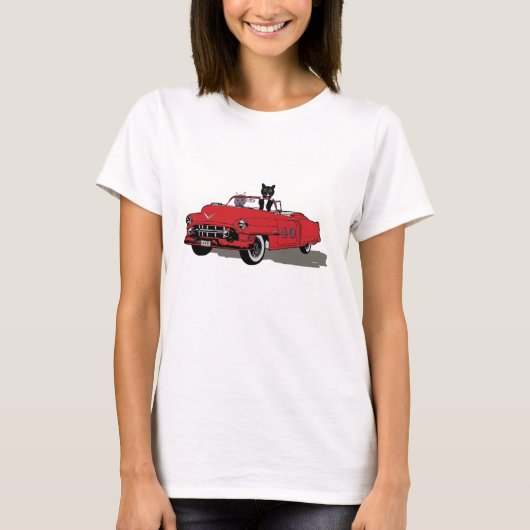 2匹の猫の喜びの乗馬 Tシャツ (正面)