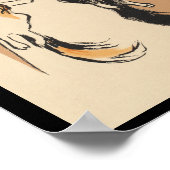 2匹の猫を飼っている人 ポスター (角)