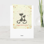 2匹の猫カスタムのバレンタインデー シーズンカード (裏面)