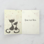 2匹の猫カスタムのバレンタインデー シーズンカード (内部)