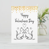 2匹の猫キスをする-ハッピーバレンタインデーカード シーズンカード (スタンド正面)