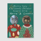 2匹の猫衣服の醜いセーター (正面)