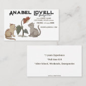 2匹の猫赤ひまわりベビーシッター託児 名刺 (正面/裏面)