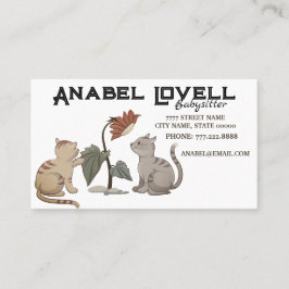 2匹の猫赤ひまわりベビーシッター託児 名刺
