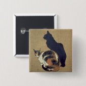 2匹の猫1894年 缶バッジ (正面&裏面)