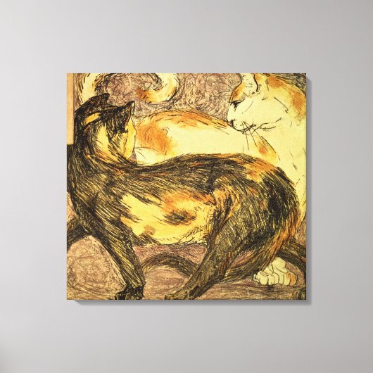 2匹の猫 キャンバスプリント (正面)