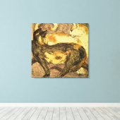 2匹の猫 キャンバスプリント (インサイチュ (ウッドフロア))