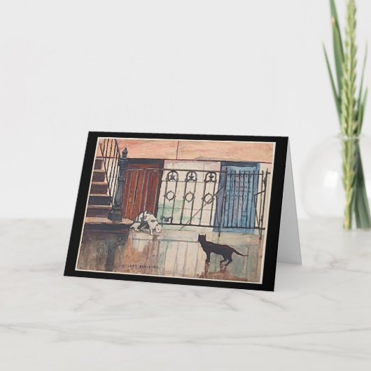 2匹の猫、スチュアート・デイビス。 カード (正面)