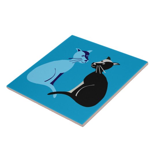 2匹の猫 タイル (側面)