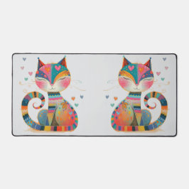 2匹の猫 デスクマット