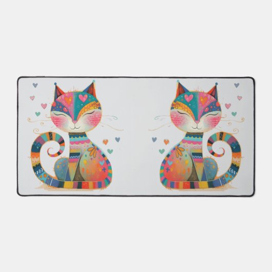 2匹の猫 デスクマット (正面)