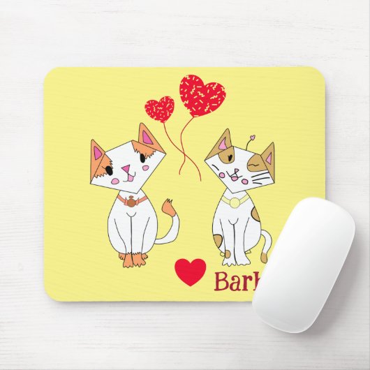 2匹の猫 マウスパッド (マウス)