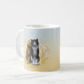 2匹の猫:愛が空中に?コーヒーマグ コーヒーマグカップ (正面左)