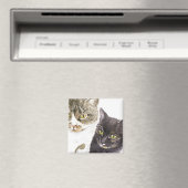 2匹の猫 – 虎猫とトルティ マグネット (インサイチュ (食洗機))