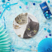 2匹の猫 – 虎猫とネクタイ ペーパープレート (パーティー)