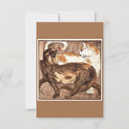 2匹の猫(Franz Marc) カード (正面)