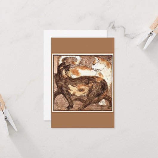 2匹の猫(Franz Marc) カード (正面/裏面インサイチュ)