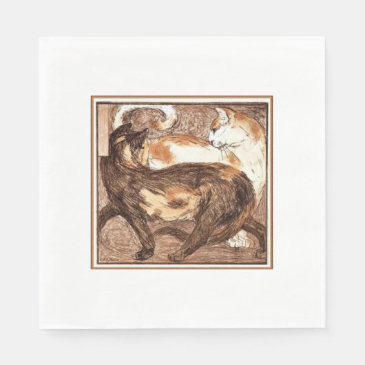 2匹の猫(Franz Marc) スタンダードランチョンナプキン (正面)