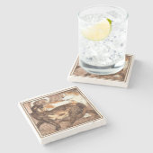 2匹の猫(Franz Marc) ストーンコースター (横)