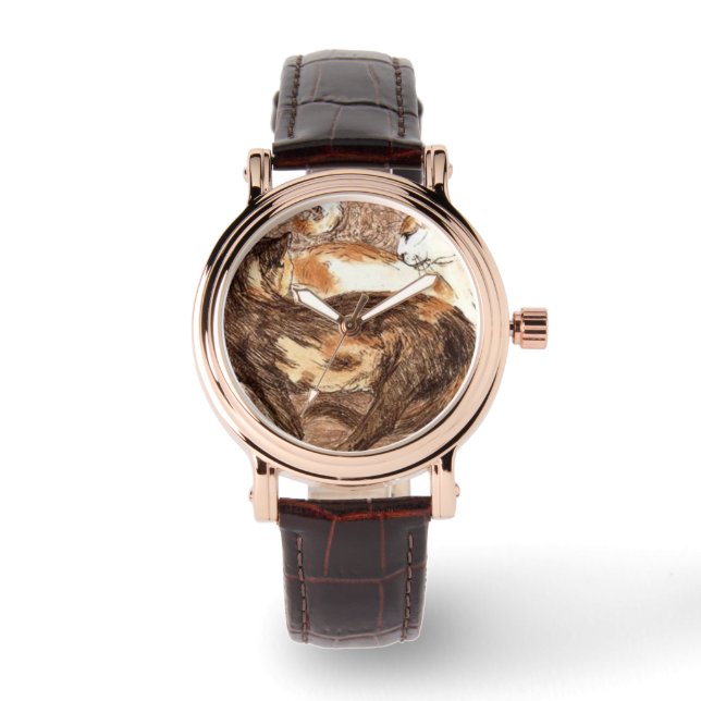 2匹の猫(Franz Marc) 腕時計 (正面)