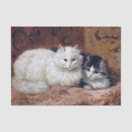 2匹の猫・ Henriette Ronner-Knip (1821-1909) 薄葉紙