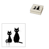 2匹の猫 – Maple Wood Art Stamp ラバースタンプ (押印)
