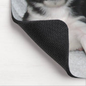 2匹の白黒子犬 マウスパッド (コーナー)