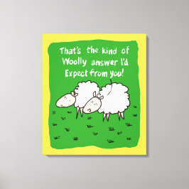 2匹の羊が畑で喋る キャンバスプリント