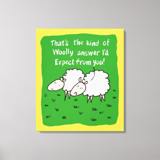 2匹の羊が畑で喋る キャンバスプリント (正面)