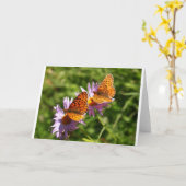 2匹の蝶挨拶状 カード (黄色い花)