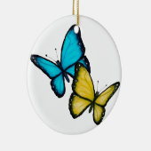 2匹の蝶: 色の鉛筆のスケッチ、現実主義の芸術 セラミックオーナメント (右)