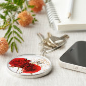 2匹の赤いバラ キーホルダー (側面)