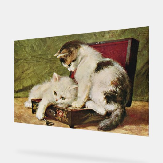 2匹の遊び好きな子猫 アクリルサイン (傾斜)