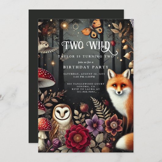 2匹の野獣の誕生日 招待状 (正面/裏面)